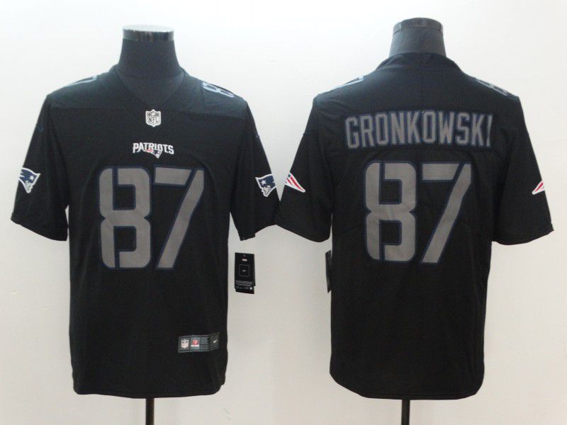 Men New England Patriots #87 Gronkowski Nike Fashion Impact Black Color Rush Limited NFL Jerseys